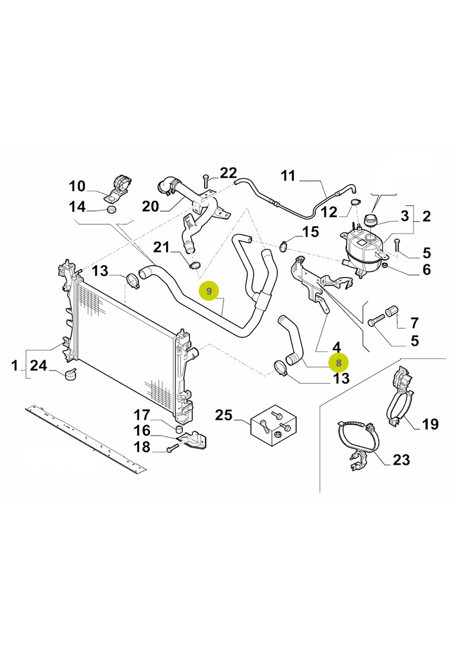 Lower Radiator Hose 96.700.112